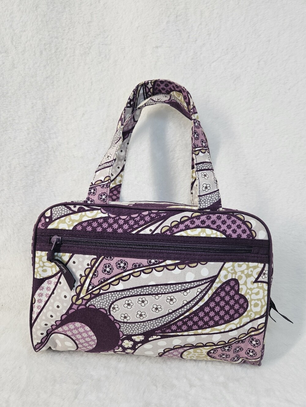 Thirty One Quilted Purple Paisley Cosmetic Bag